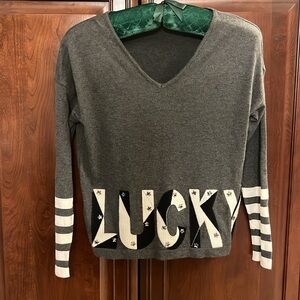 Jane & John Boutique "Lucky" Sweater with Star Shaped Rhinestones